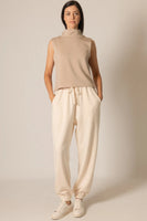 The Pierre Taupe Mockneck Tank