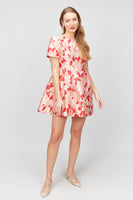 Jacquard Floral A Line Dress