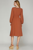 Cinnamon Ruched Dress