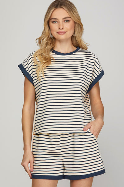 Lilly Cozy Shorts Set (Pink or Navy)