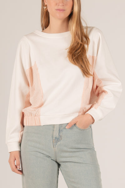 Cotton Poplin Contrast Pullover