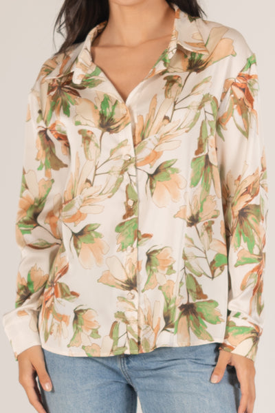 Spring Whispers Satin Blouse