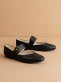 The Soho | Black Ballet Fall Flat with Buckle