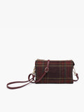 Riley Plaid 3 Compartment Crossbody/Wristlet