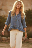 Sophia Tencel Ruffle Top