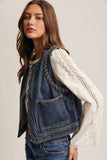 Jillie Denim Braided Vest
