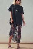 Mixed-Media T-Shirt Dress