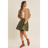 Mineral Washed Linen Blend Skirt