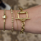 Equestrian Horse Bit Toggle Bracelet 18K Gold Non Tarnish Classic