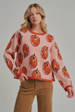 Doodle Pumpkin Knit Pullover