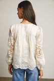 Lace Boho Blouse (Black or Ivory)