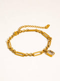 Leland 18K Gold Non-Tarnish CZ Link Bracelet