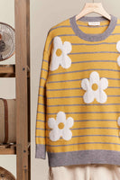 Daisy Patched Striped Sweater