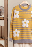 Daisy Patched Striped Sweater