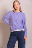 Buttonup Ribbed Hem Sweater (4 colors!)