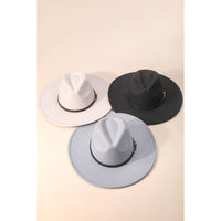 Faux Leather Belt Strap Fedora Hat