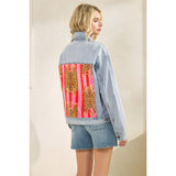 Classic Denim Jacket with Back Tiger Patch