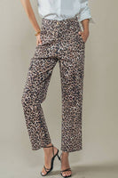 Savanna Leopard Cropped Cargo Pants