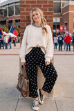 Polka Dot Scuba Barrel Pants (Black or Cream)