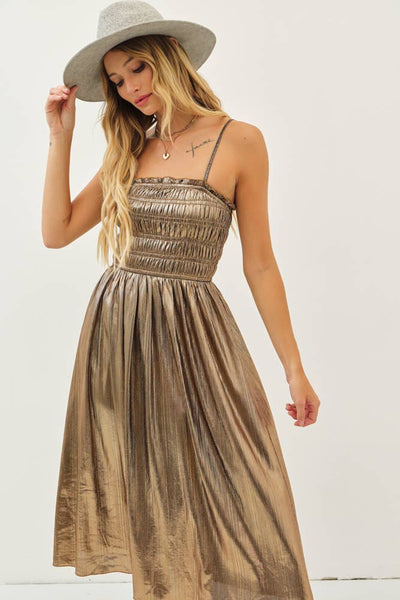 Metallic Layla Ruffled Dress