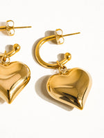 Viona 18K Non-Tarnish Dangle Heart Earring