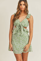 Online Exclusive MABLE Floral Cutout Ruffled Dress