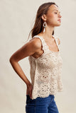 Annabel Crochet Square Neck Top