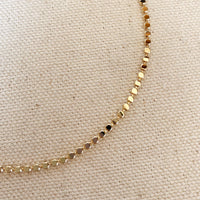 18k Gold Filled 2.0mm Flat Ball Gracie Chain Anklet