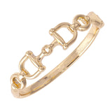 Cinnamon Horsebit Hinge Bangle in Shiny Gold