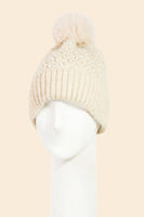 Pearl Studded Pom Beanie