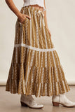 Embroidered Tiered Maxi Skirt