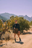 Mineral Washed Linen Blend Skirt