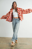 Drop Shoulder Plaid Fleece Maisy Jacket