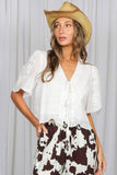 Gracie 100%Cotton Eyelet Lace Top