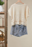 Floral Detail Crochet Boho Top