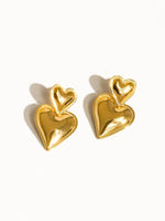 Tove 18K Non-Tarnish Layered Heart Earring