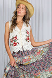 Eyelet Boho Embroidery Cotton Vest