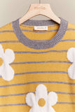 Daisy Patched Striped Sweater