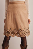 Elizabeth Faux Suede Midi Skirt