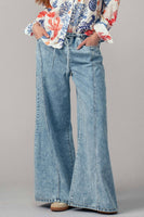 Wide Leg Drawstring Western Pants