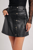 Faux Leather Button Mini