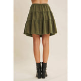 Mineral Washed Linen Blend Skirt