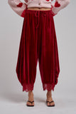 Lace Velvet Balloon Pants (Wine or Olive)
