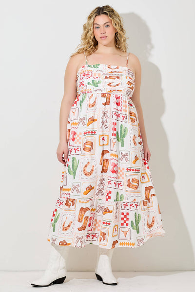 Plus Size Western Maxi Dress