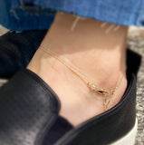 18k Gold Filled 0.5mm Marley Box Chain Anklet