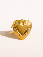 Sefina 18K Non-Tarnish Locket Heart Ring