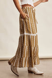 Embroidered Tiered Maxi Skirt