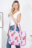 Cherry Reversible Quilted Cotton Tote Bag