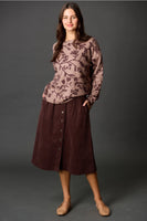 Sara Cocoa Midi Skirt