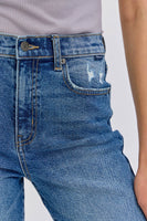 High Rise Crop Straight Denim